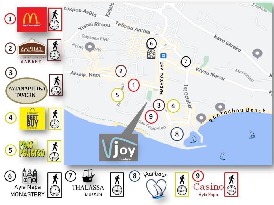 Joy Hotel Apts Айя Напа Екстериор снимка